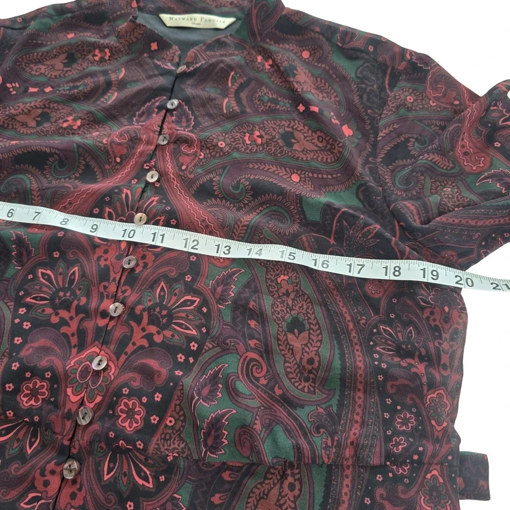 eShakti Wayward Fancies Paisley Shirt Dress Tie Waist Boho No Size Tag‎